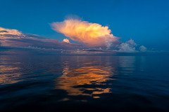 Cloudbank in the Gulf of Mexico, reflecting the sunrise Cloudbank in the Gulf of Mexico, reflecting the sunrise