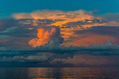 Cloudbank in the Gulf of Mexico, reflecting the sunrise Cloudbank in the Gulf of Mexico, reflecting the sunrise